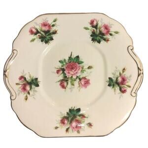 Hammersley Rose 10" Dinner Plate Serving‎ Bone China Gold Scalloped Replacement